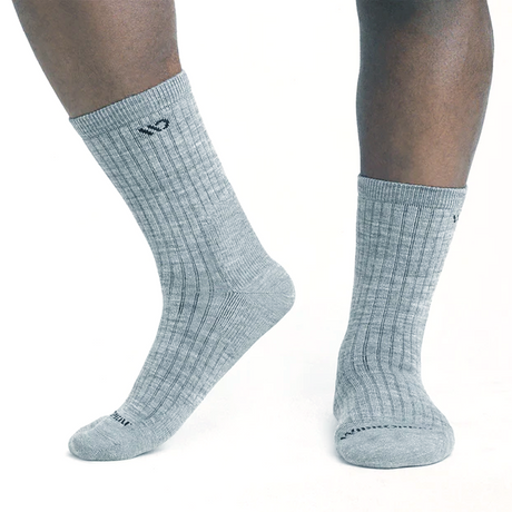 Darn Tough Wide Open Solid Cushioned Micro Crew Sock (Men) - Light Grey Accessories - Socks - Lifestyle - The Heel Shoe Fitters