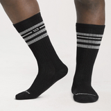 Wide Open Vintage Stripe Cushioned Crew Sock (Men) - Black Accessories - Socks - Lifestyle - The Heel Shoe Fitters
