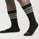 Wide Open Vintage Stripe Cushioned Crew Sock (Men) - Black Accessories - Socks - Lifestyle - The Heel Shoe Fitters
