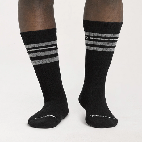 Wide Open Vintage Stripe Cushioned Crew Sock (Men) - Black Accessories - Socks - Lifestyle - The Heel Shoe Fitters