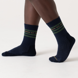 Wide Open Vintage Stripe Cushioned Crew Sock (Men) - Denim Accessories - Socks - Lifestyle - The Heel Shoe Fitters
