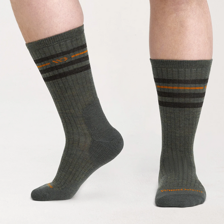 Wide Open Vintage Stripe Cushioned Crew Sock (Men) - Forest Accessories - Socks - Lifestyle - The Heel Shoe Fitters