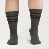 Wide Open Vintage Stripe Cushioned Crew Sock (Men) - Forest Accessories - Socks - Lifestyle - The Heel Shoe Fitters