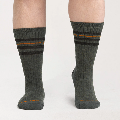 Wide Open Vintage Stripe Cushioned Crew Sock (Men) - Forest Accessories - Socks - Lifestyle - The Heel Shoe Fitters