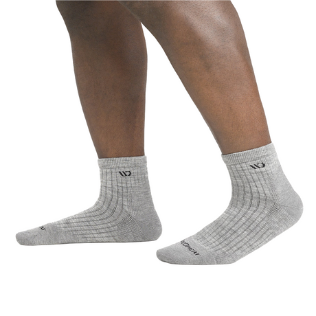Wide Open Solid Cushioned Quarter Sock (Men) - Light Grey Accessories - Socks - Lifestyle - The Heel Shoe Fitters