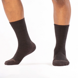 Wide Open Solid Lightweight Crew Sock (Men) - Walnut Accessories - Socks - Lifestyle - The Heel Shoe Fitters