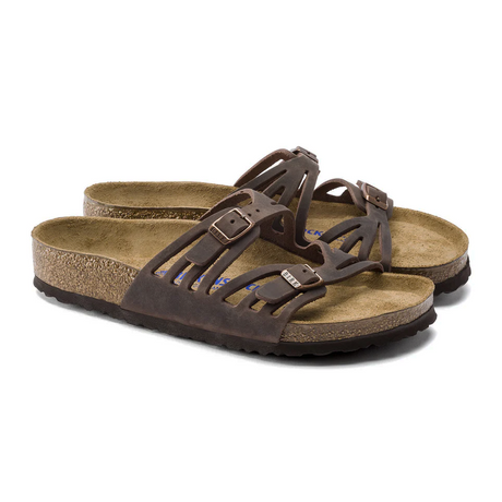 Birkenstock Granada Soft Footbed Slide Sandal (Women) - Habana Leather Sandal - Slide - The Heel Shoe Fitters