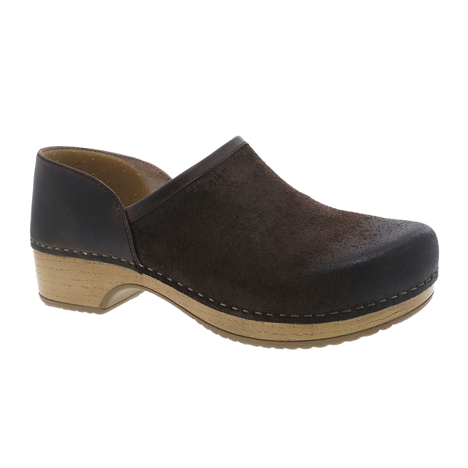 Dansko Brenna Clog (Women) - Chocolate Burnished Suede Dress-Casual - Clogs & Mules - The Heel Shoe Fitters