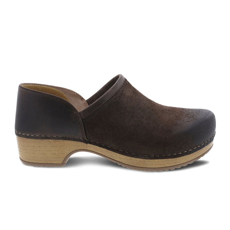 Dansko Brenna Clog (Women) - Chocolate Burnished Suede Dress-Casual - Clogs & Mules - The Heel Shoe Fitters