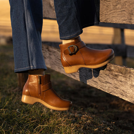 Dansko Brennan Ankle Boot (Women) - Tan Calf Boots - Casual - Low - The Heel Shoe Fitters