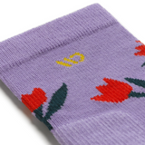 Wide Open Full Bloom Cushioned Micro Crew Sock (Women) - Tulip Purple Accessories - Socks - Lifestyle - The Heel Shoe Fitters