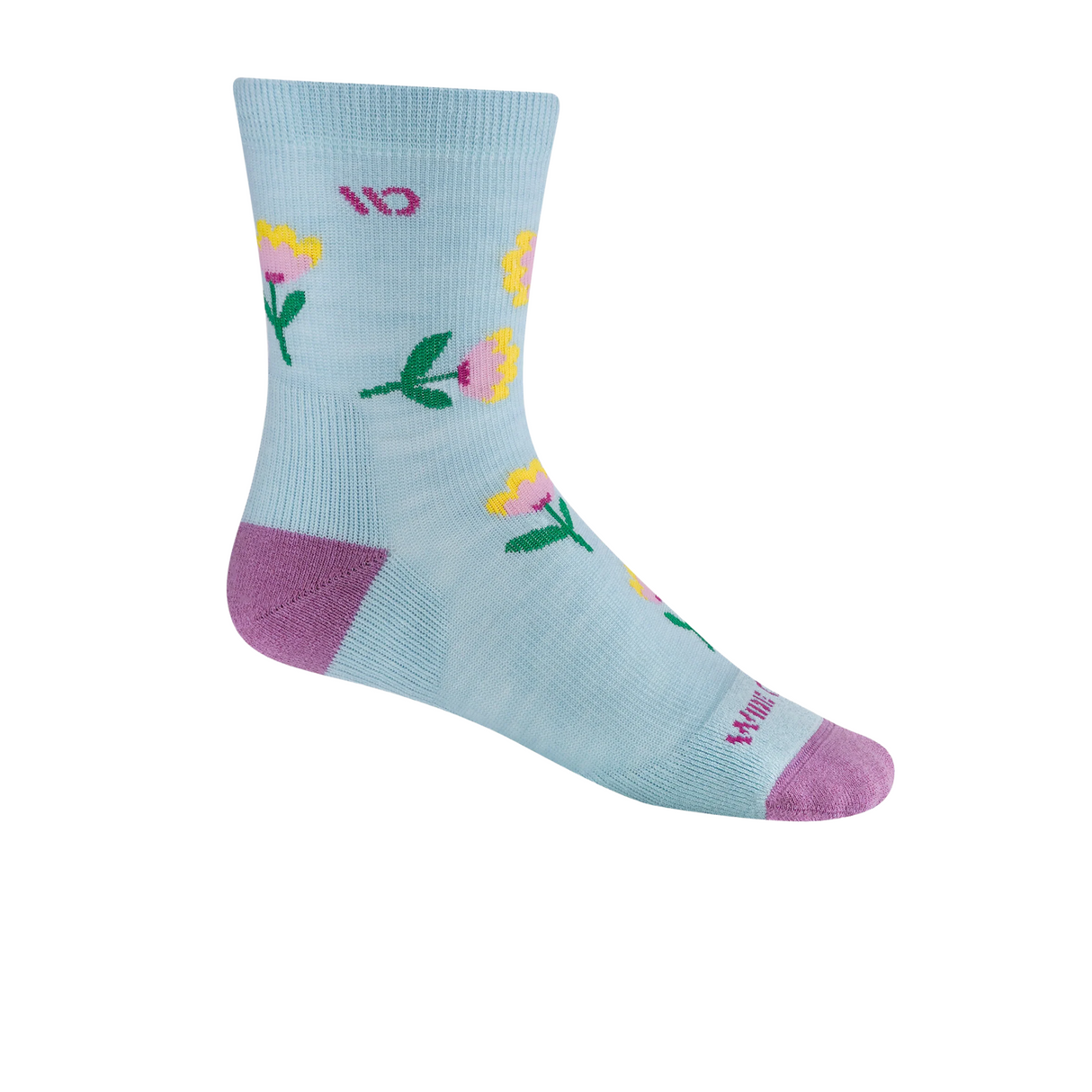 Wide Open Full Bloom Cushioned Micro Crew Sock (Women) - Viola Skylight Accessories - Socks - Lifestyle - The Heel Shoe Fitters