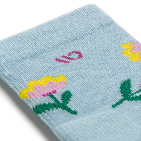 Wide Open Full Bloom Cushioned Micro Crew Sock (Women) - Viola Skylight Accessories - Socks - Lifestyle - The Heel Shoe Fitters