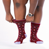 Wide Open Wildwood Cushioned Crew Sock (Women) - Burgundy Accessories - Socks - Lifestyle - The Heel Shoe Fitters