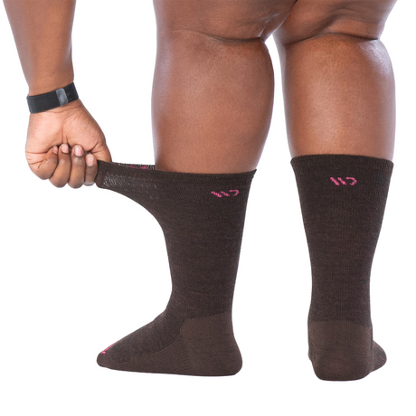 Wide Open Solid Basic Lightweight Crew Sock (Women) - Walnut Accessories - Socks - Lifestyle - The Heel Shoe Fitters