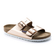 Birkenstock Arizona Soft Footbed Slide Sandal (Women) - Metallic Copper Sandals - Slide - The Heel Shoe Fitters