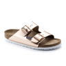 Birkenstock Arizona Soft Footbed Slide Sandal (Women) - Metallic Copper Sandal - Slide - The Heel Shoe Fitters