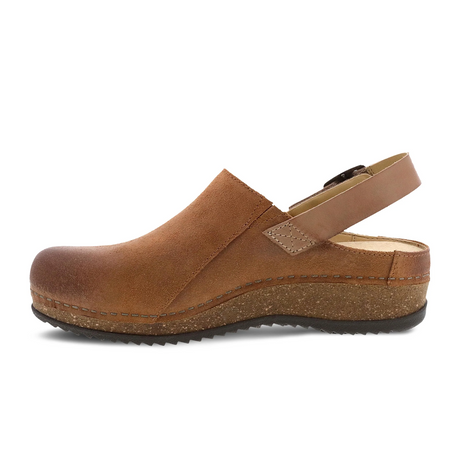 Dansko Merrin Clog (Women) - Tan Burnished Suede Dress-Casual - Clogs & Mules - The Heel Shoe Fitters