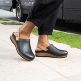 Dansko Merrin Clog (Women) - Black Waxy Milled Dress-Casual - Clogs & Mules - The Heel Shoe Fitters