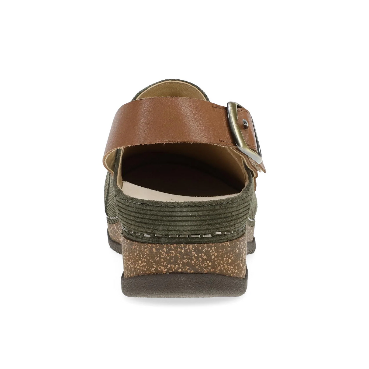 Dansko Merrin Clog (Women) - Olive Embossed Suede Dress-Casual - Clogs & Mules - The Heel Shoe Fitters