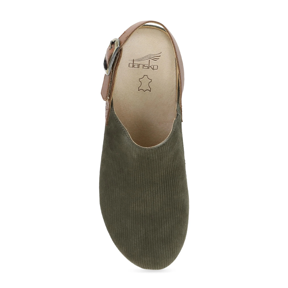 Dansko Merrin Clog (Women) - Olive Embossed Suede Dress-Casual - Clogs & Mules - The Heel Shoe Fitters