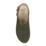 Dansko Merrin Clog (Women) - Olive Embossed Suede Dress-Casual - Clogs & Mules - The Heel Shoe Fitters