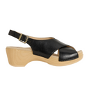 Dansko Sloane Wedge Sandal (Women) - Black Calf