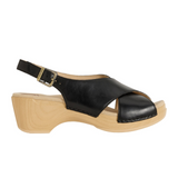 Dansko Sloane Wedge Sandal (Women) - Black Calf