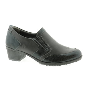Suave Sydney Heeled Loafer (Women) - Black Dress-Casual - Heels - The Heel Shoe Fitters
