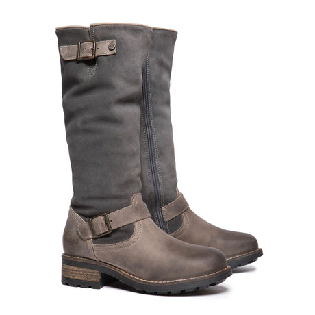 Oak & Hyde Bridge Cesar Tall Boot (Women) - Suede Grey Boots - Fashion - High - The Heel Shoe Fitters