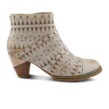 L'Artiste Niobe Heeled Ankle Boot (Women) - Beige Multi Boots - Casual - Mid - The Heel Shoe Fitters