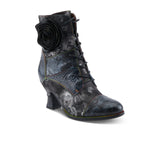 L'Artiste Roselia Heeled Ankle Boot (Women) - Black Multi Boots - Casual - Mid - The Heel Shoe Fitters