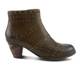 L'Artiste Niobe Heeled Ankle Boot (Women) - Olive Multi Boots - Casual - Mid - The Heel Shoe Fitters