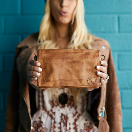 Bed Stu Cadence Clutch - Tan Rustic Accessories - Bags - Crossbody - The Heel Shoe Fitters