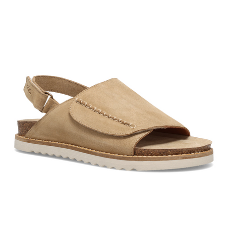 Taos Abstract Backstrap Sandal (Women) - Warm Sand Suede Sandal - Backstrap - The Heel Shoe Fitters