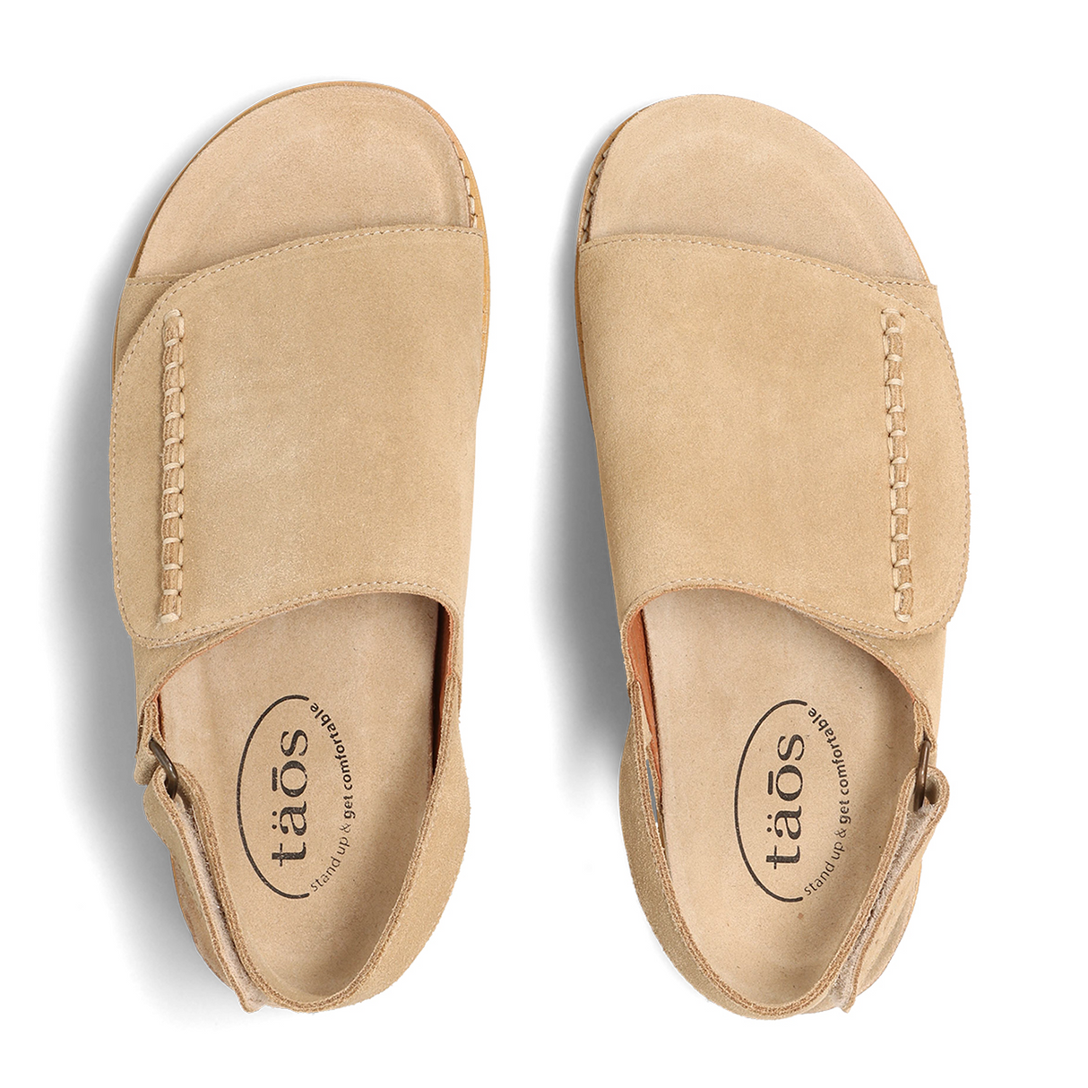 Taos Abstract Backstrap Sandal (Women) - Warm Sand Suede Sandal - Backstrap - The Heel Shoe Fitters