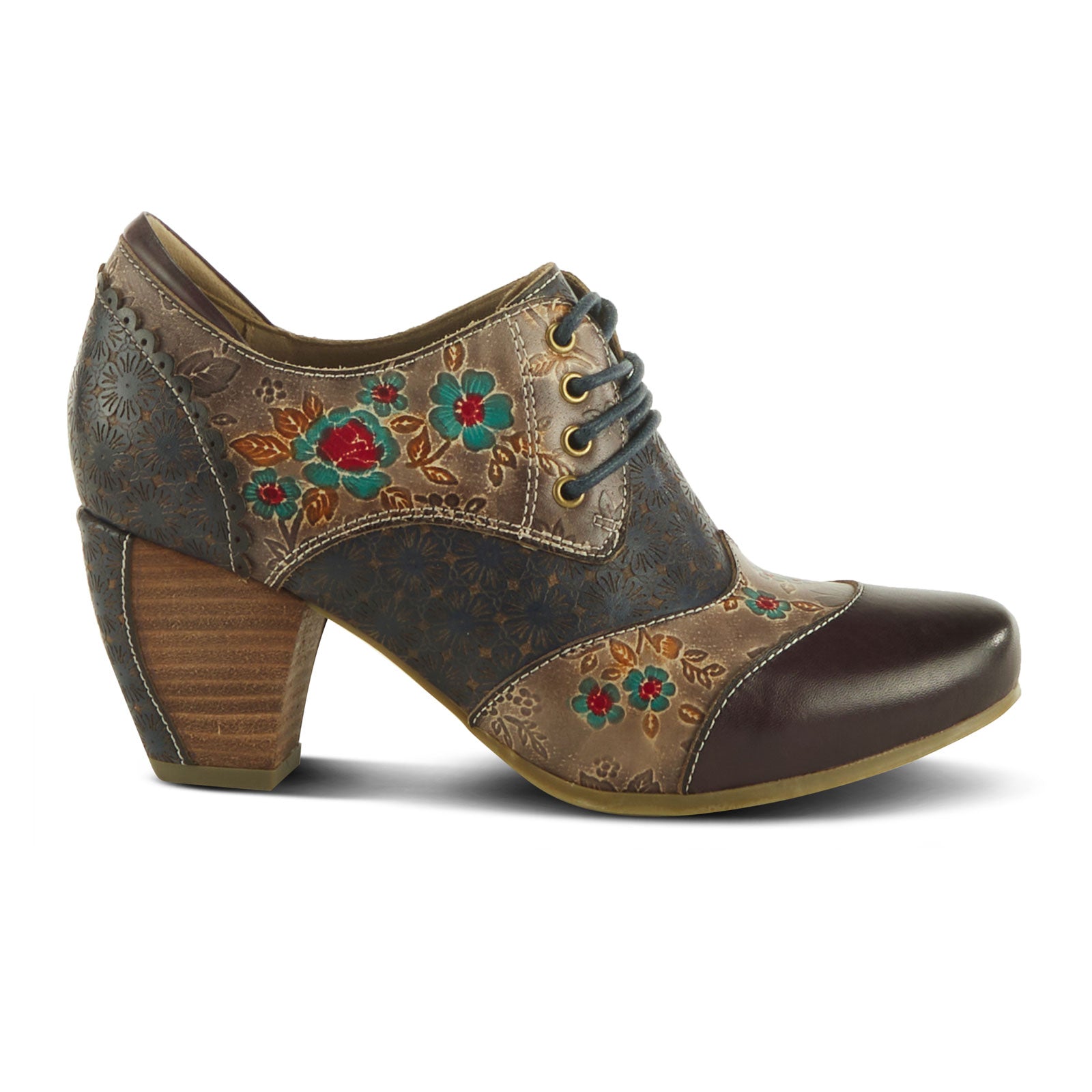 L Artiste Adelvice Fleur Ankle Bootie Women Dark Plum The