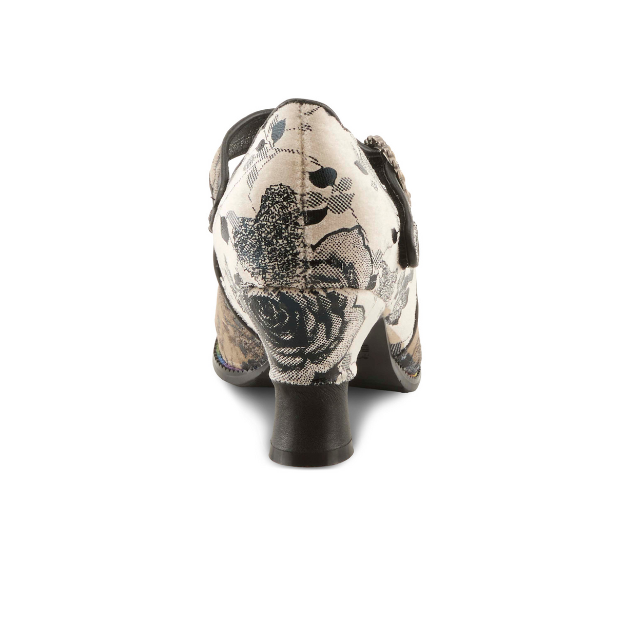 L'Artiste Adodora-Prit Heeled Mary Jane (Women) - Black Multi Dress-Casual - Heels - The Heel Shoe Fitters