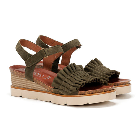 Dorking Agnes D9054 Wedge Sandal (Women) - Ante Kaki Sandals - Heel/Wedge - The Heel Shoe Fitters