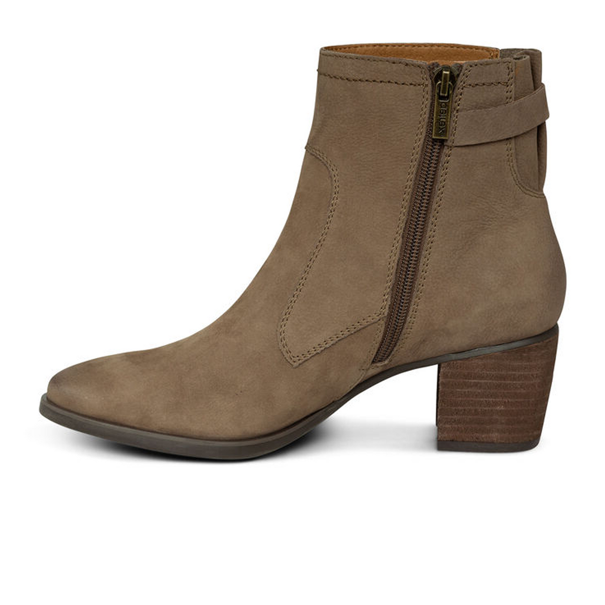 Aetrex Rubi Heeled Ankle Boot (Women) - Taupe Boots - Fashion - Ankle Boot - The Heel Shoe Fitters