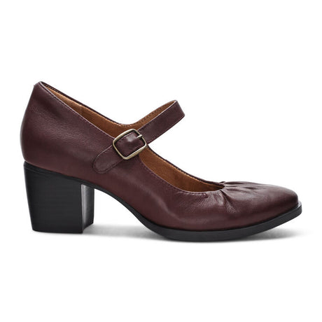 Aetrex Sara Heeled Mary Jane (Women) - Burgundy Dress Casual - Heels - The Heel Shoe Fitters