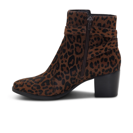 Aetrex Rebecca Heeled Boot (Women) - Leopard Boots - Casual - Mid - The Heel Shoe Fitters