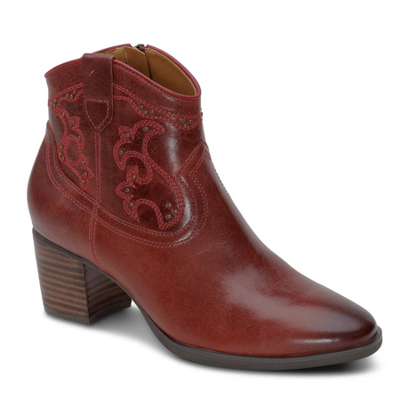 Aetrex Reagan Boot (Women) - Red Boots - Casual - Low - The Heel Shoe Fitters
