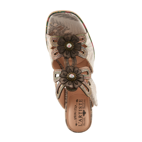 L'Artiste Alania-Garden Wedge Sandal (Women) - Grey Multi Sandal - Heel/Wedge - The Heel Shoe Fitters