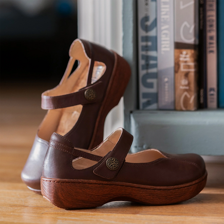 Alegria Onika Mary Jane (Women) - Coffee Bean Dress Casual - Slip On - The Heel Shoe Fitters