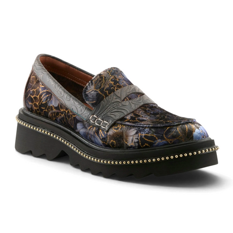 L'Artiste Altona-Vivi Loafer (Women) - Navy Multi Dress-Casual - Loafer - The Heel Shoe Fitters