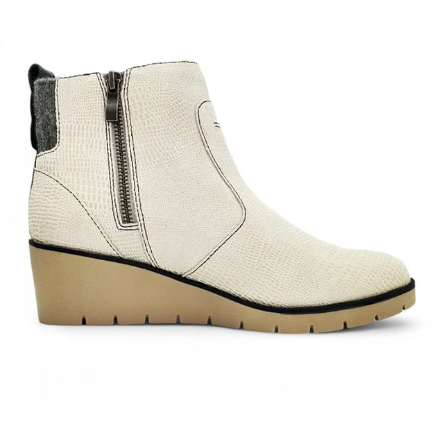 Revere Amarillo Bootie (Women) - Oyster Lizard Boots - Casual - Mid - The Heel Shoe Fitters