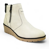 Revere Amarillo Bootie (Women) - Oyster Lizard Boots - Casual - Mid - The Heel Shoe Fitters