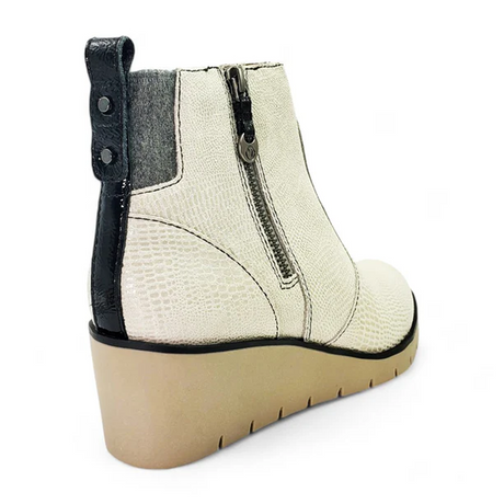 Revere Amarillo Bootie (Women) - Oyster Lizard Boots - Casual - Mid - The Heel Shoe Fitters