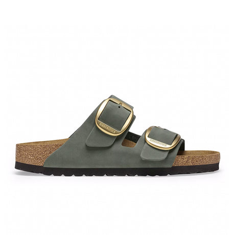 Birkenstock Arizona Big Buckle Narrow Slide Sandal (Women) - Thyme Nubuck Sandal - Slide - The Heel Shoe Fitters